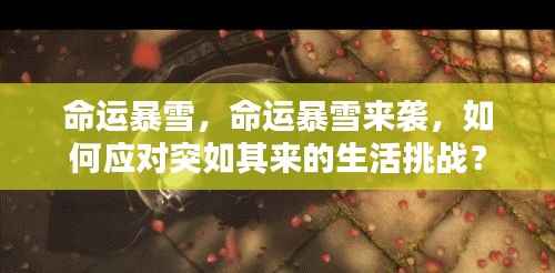 如何应对命运暴雪,生活挑战应对策略探讨