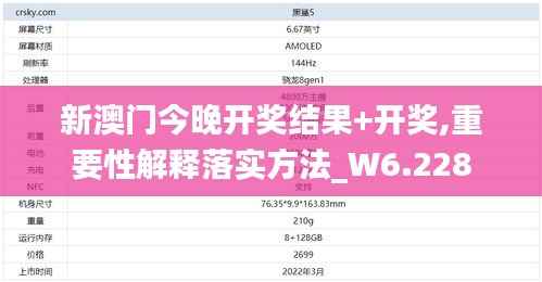 新澳门今晚开奖结果+开奖,重要性解释落实方法_W6.228