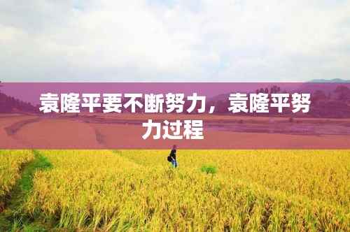 袁隆平要不断努力,袁隆平努力过程